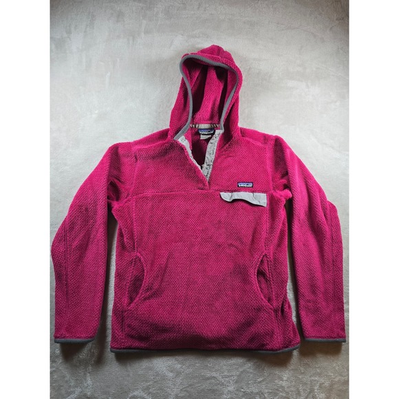 Patagonia Tops - Patagonia Sweater Womens Large Pink Re Tool Snap T Fleece Polartec Hoodie 25435